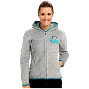 Patagonia hooded women's jacket size M Tailored Grey Nickel X-Dye W/Tobago Blue